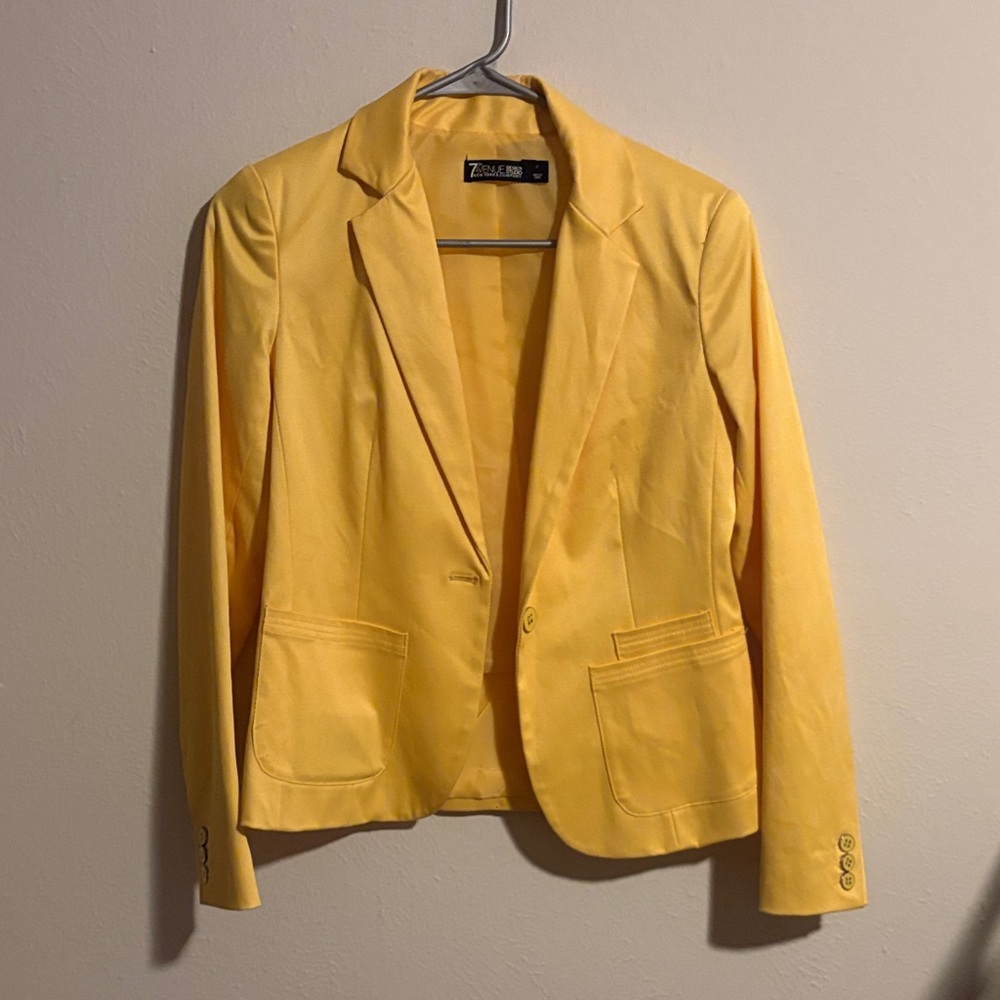 New York & Company Bright Yellow Tailored Blazer